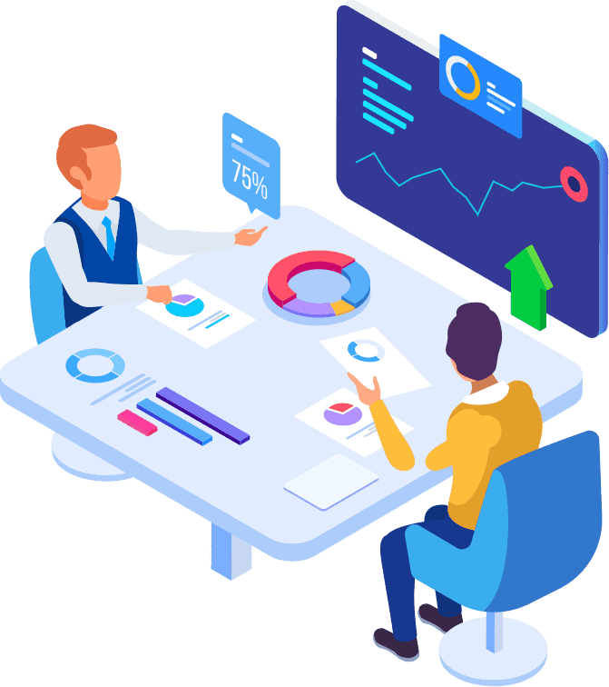 Investor portal analytics dashboard illustration